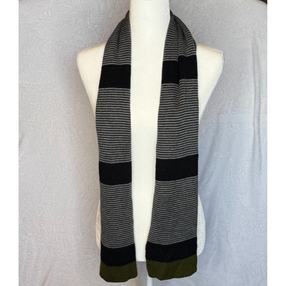 ECHO Men's/ Unisex Striped‎ Wool Blend Striped Scarf Winter, Comfy, Casual